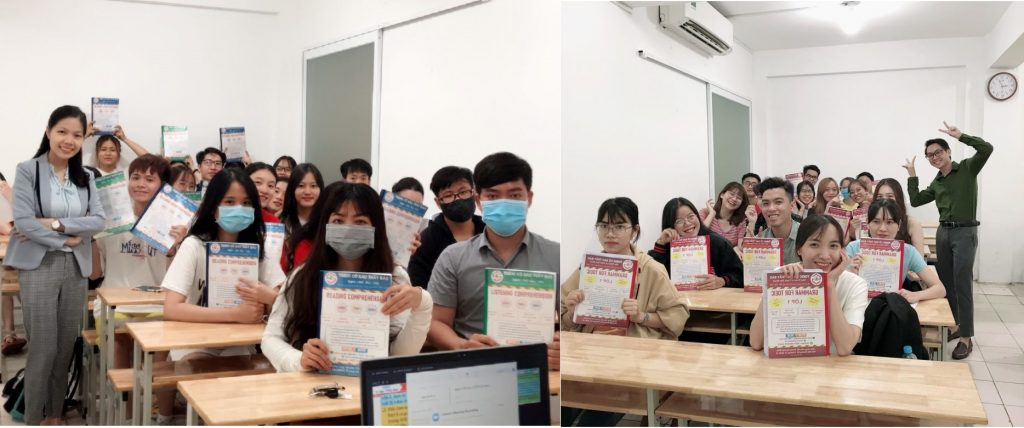 Tại sao nên chọn TOEIC Cô Sao Thầy Bảo? 1 Học viên và giáo viên tại lớp TOEIC - Trung tâm luyện thi toeic uy tín